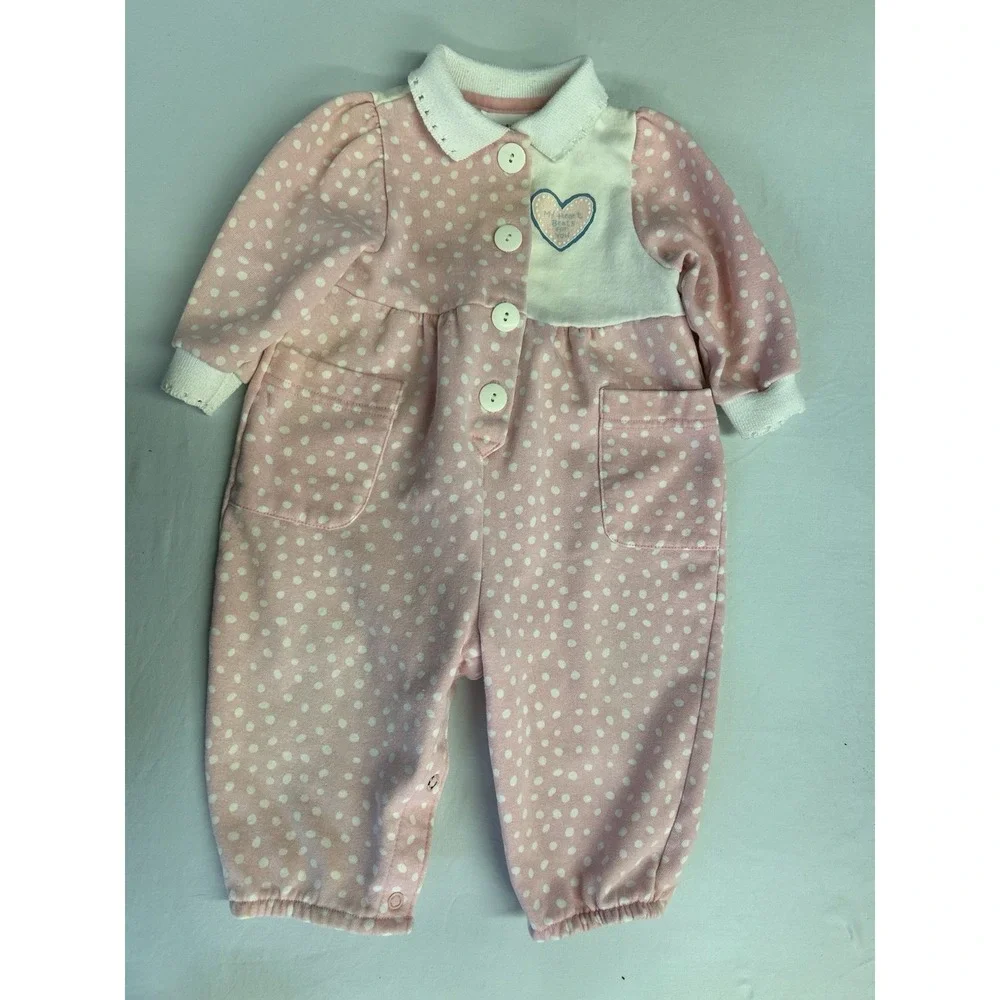 Vintage Rare 90s OshKosh The Genuine Article USA 12M Pink Romper